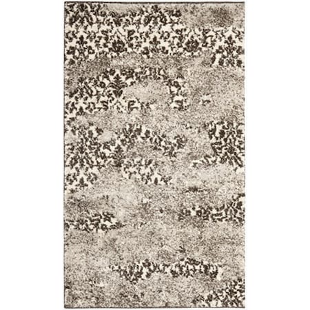 Safavieh 2 ft. 3 in. x 11 ft. Runner Contemporary Retro Beige and Light Grey Shag Rug RET2866-1379-211